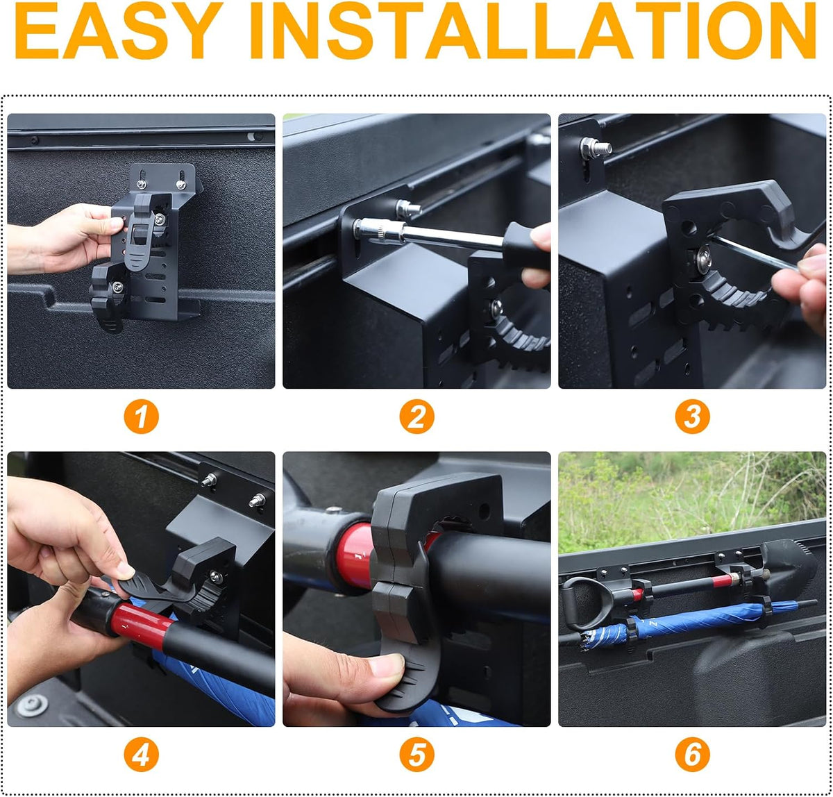 Bed Rail Mount Brackets Compatible with Toyota Tacoma 2024+, Bed Rail Modular Accessory Mount for Shovels, Axes, Recovery Plates and Other Accessories Truck Bed Accessories