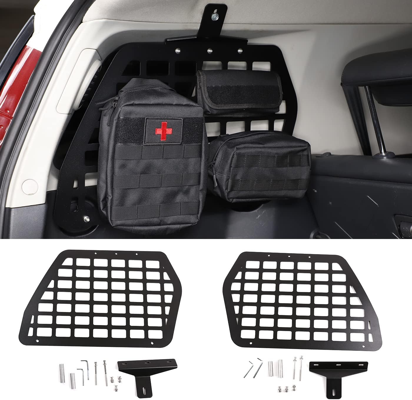 Trunk Storage Panel Fit for Toyota FJ Cruiser 2007-2021 Modular Rear Left and Right Cargo Rack Shelf Interior Luggage Holder, Vehicle Organizer Mount Bracket