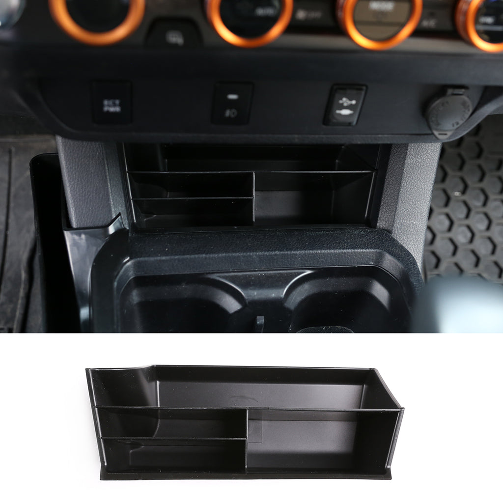 Gear Shift Console Side Tray Organizer for Toyota Tacoma 2016-2023 Central control Gear Shift Console Side Storage Box Container Insert Groove ,Not Fit Wireless Charger Version