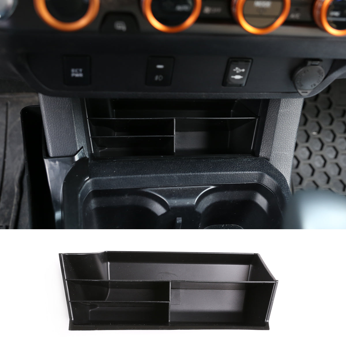 Gear Shift Console Side Tray Organizer for Toyota Tacoma 2016-2023 Central control Gear Shift Console Side Storage Box Container Insert Groove ,Not Fit Wireless Charger Version