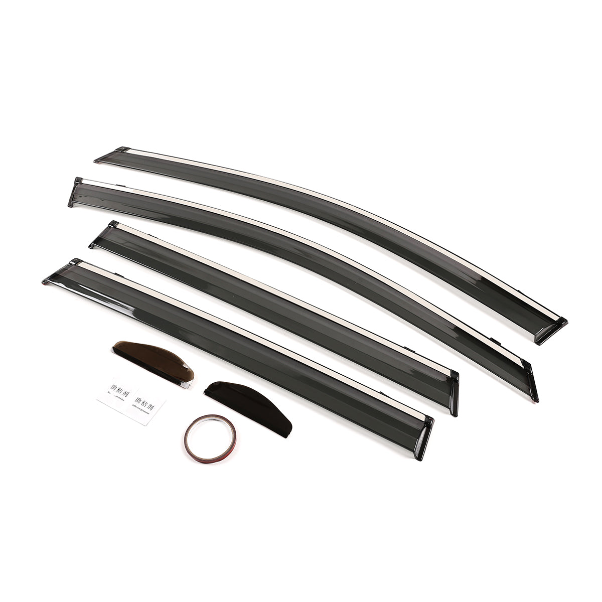 4pcs Original Window Visors Compatible with Honda CR-V 2017–2019 Extra Durable Tape-on, UV Protection Rain Guard, Dark Smoke, In-Channel Style, Original Vent Wind Deflector