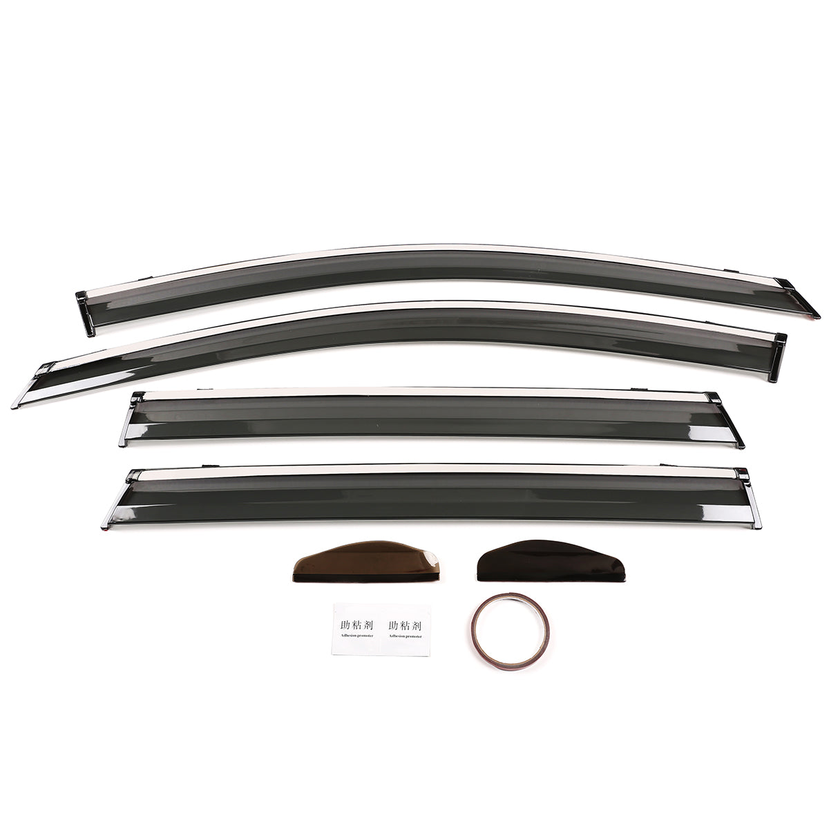 4pcs Original Window Visors Compatible with Honda CR-V 2017–2019 Extra Durable Tape-on, UV Protection Rain Guard, Dark Smoke, In-Channel Style, Original Vent Wind Deflector