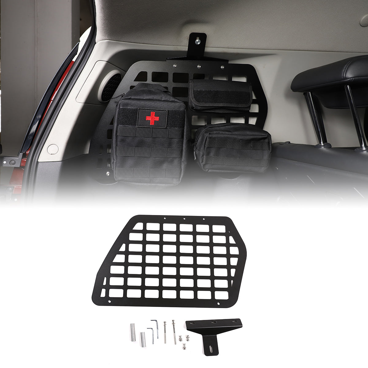 Trunk Storage Panel Fit for Toyota FJ Cruiser 2007-2021 Modular Rear Left and Right Cargo Rack Shelf Interior Luggage Holder, Vehicle Organizer Mount Bracket