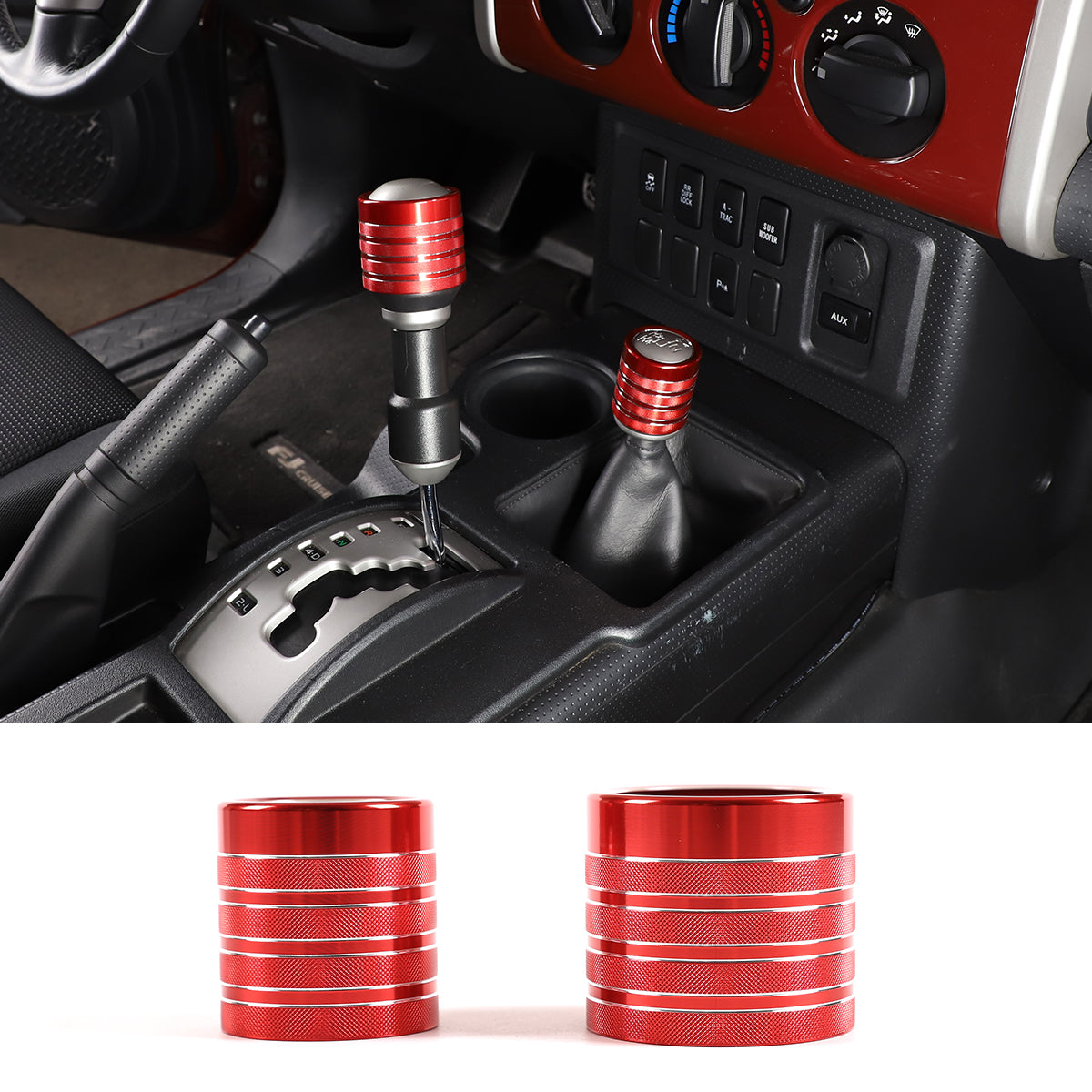 Car Gear Shifter Head Cover Compatible with Toyota FJ Cruiser 2007-2021