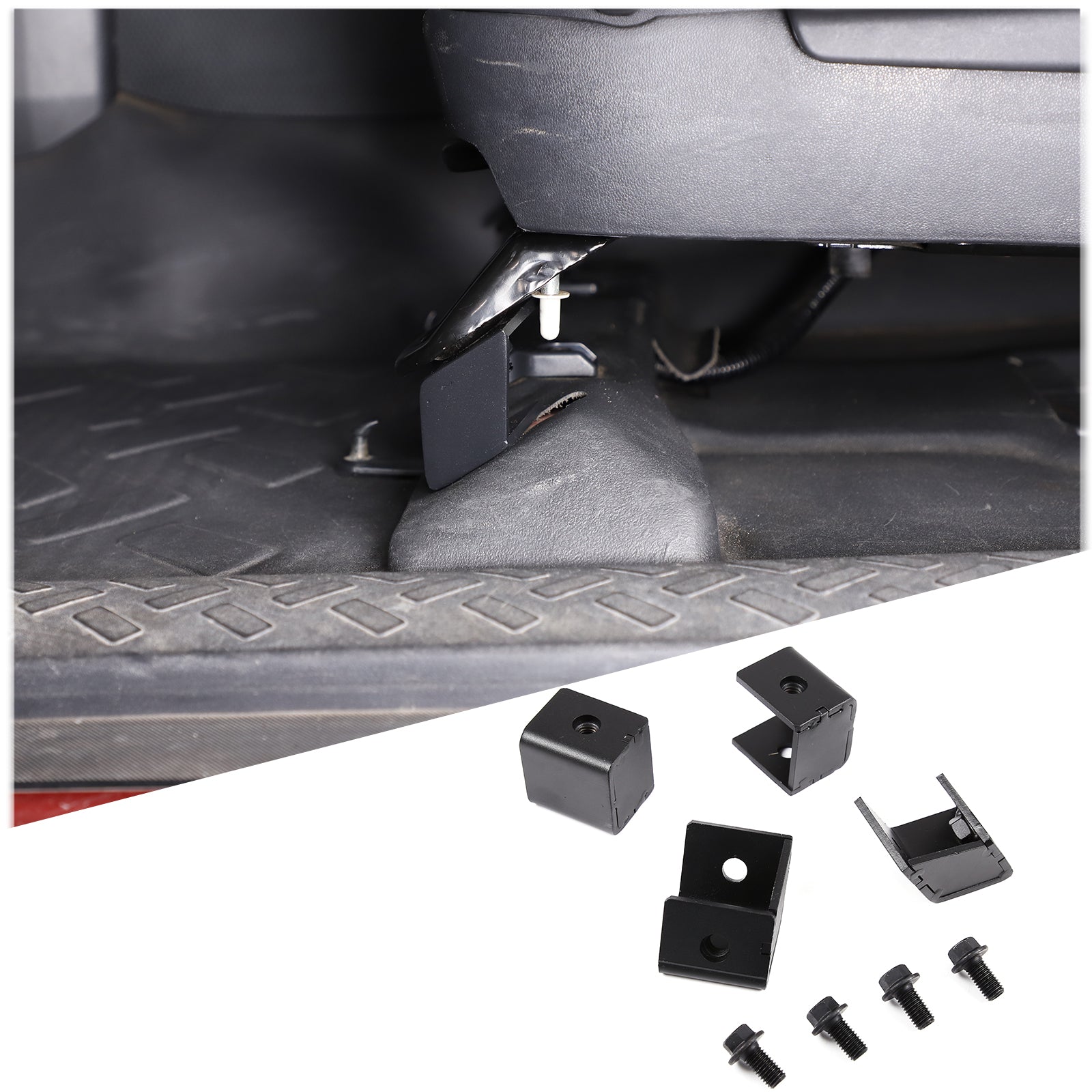 Car Metal Front Seat Spacer Lift Kit,Compatible with 2007-2021 Toyota FJ Cruiser Seat Foot Raising/Heighten Bracket (4Pcs)