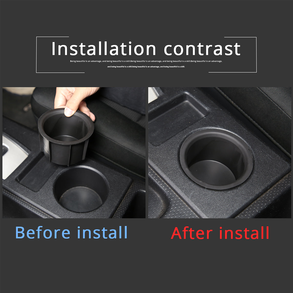 Gear Shift Console Cup Holder Sub Assembly Fit for Toyota FJ Cruiser 2007-2021, Cup Holder Inserts Replacement Storage Cup Holder 2Pcs