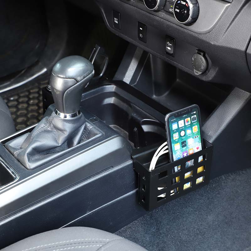Car Interior Central Gear Storage Baskets On Both Sides Fit for Toyota Tacoma 2016-2022 Aluminum Alloy Multifunctional Tray Storage Box