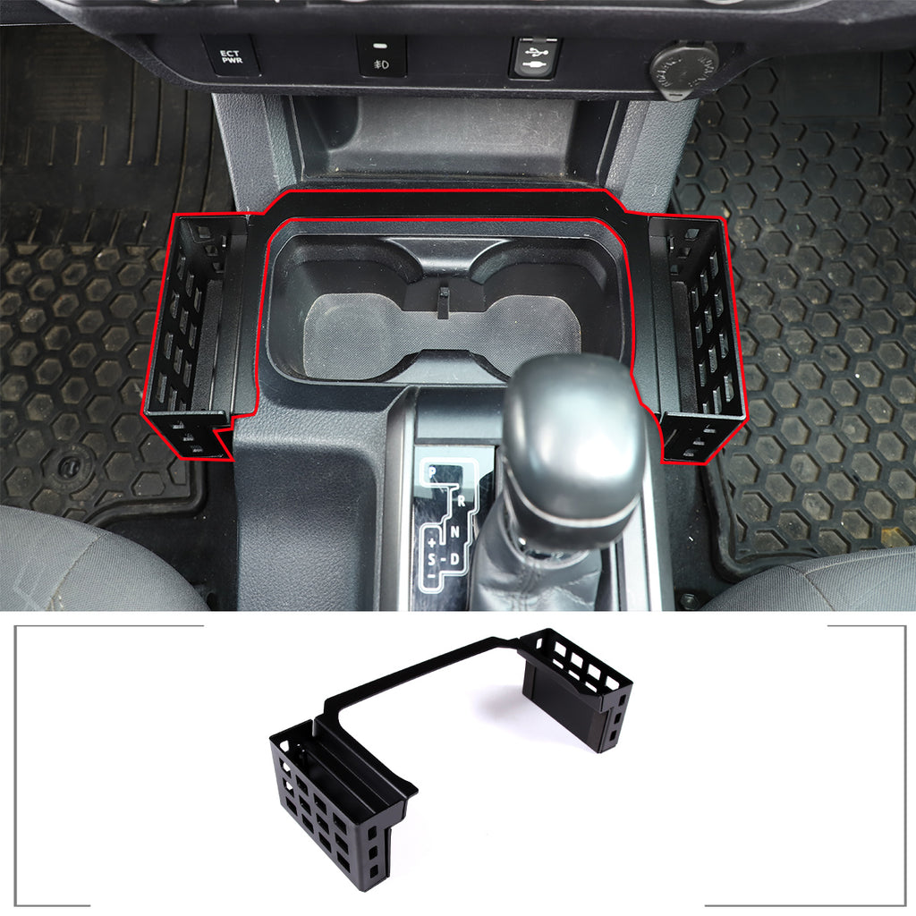 Car Interior Central Gear Storage Baskets On Both Sides Fit for Toyota Tacoma 2016-2022 Aluminum Alloy Multifunctional Tray Storage Box