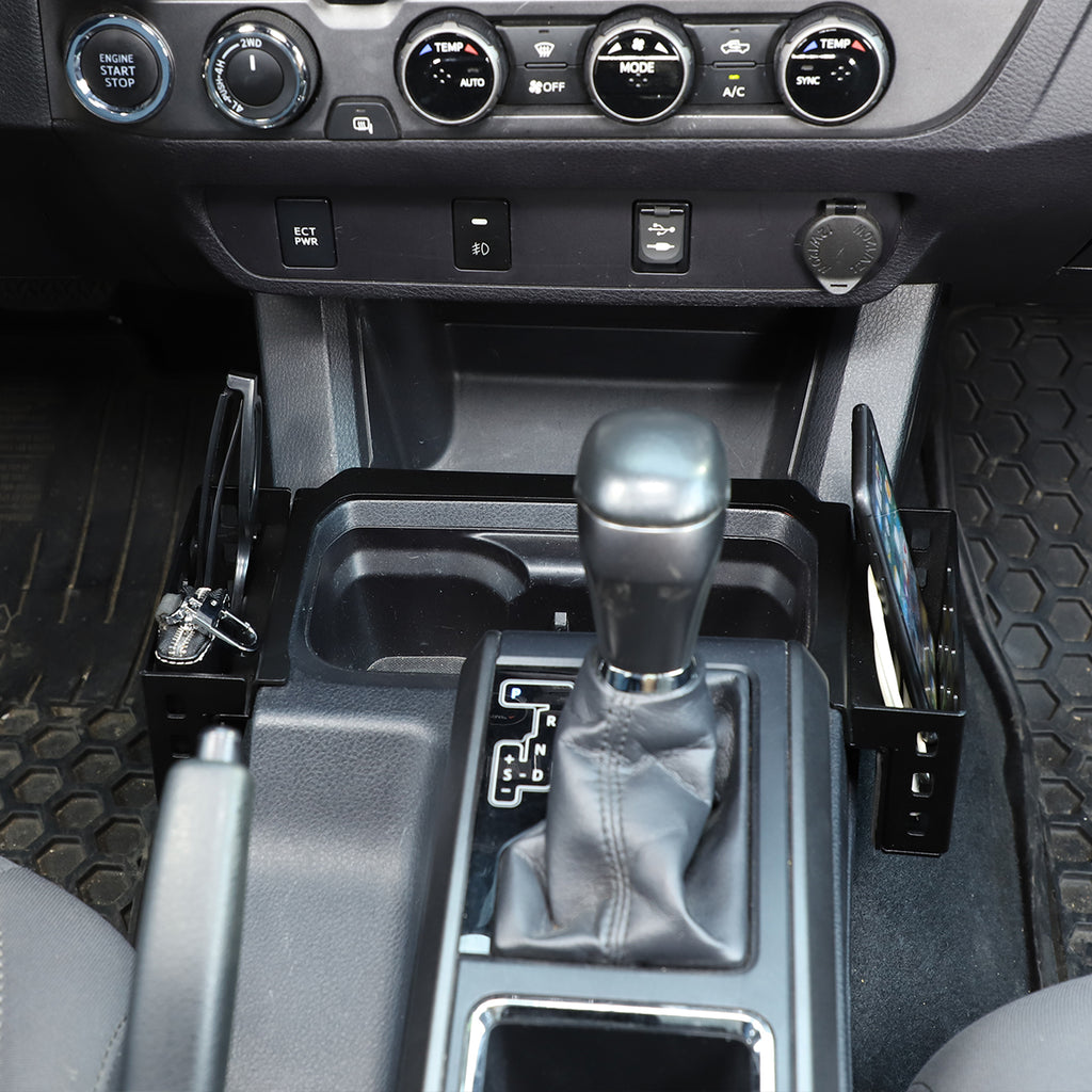 Car Interior Central Gear Storage Baskets On Both Sides Fit for Toyota Tacoma 2016-2022 Aluminum Alloy Multifunctional Tray Storage Box