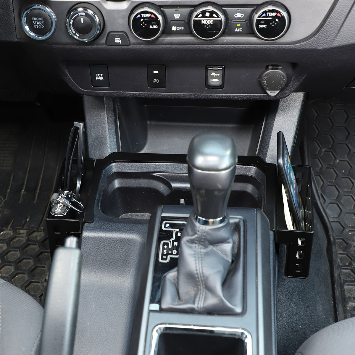 Car Interior Central Gear Storage Baskets On Both Sides Fit for Toyota Tacoma 2016-2022 Aluminum Alloy Multifunctional Tray Storage Box