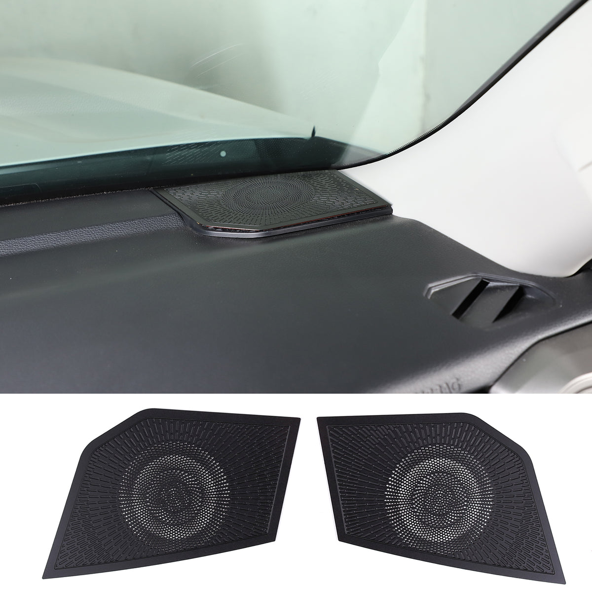 Car Inner Speaker Horn Net Kit Compatible with Toyota Tundra/Sequoia 2022 2023 2024,Speaker Grilles On Both Sides of The Dashboard Panel,Horn Audio Net Cover-2PCS
