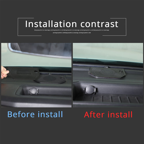 1PCS Car Aluminum Alloy Center Console Dashboard Horn Net Cover Compatible with Toyot@ Tundra 2022 2023 Car Center Console Dashboard Stereo Cover Interior Protect Accessories, Black