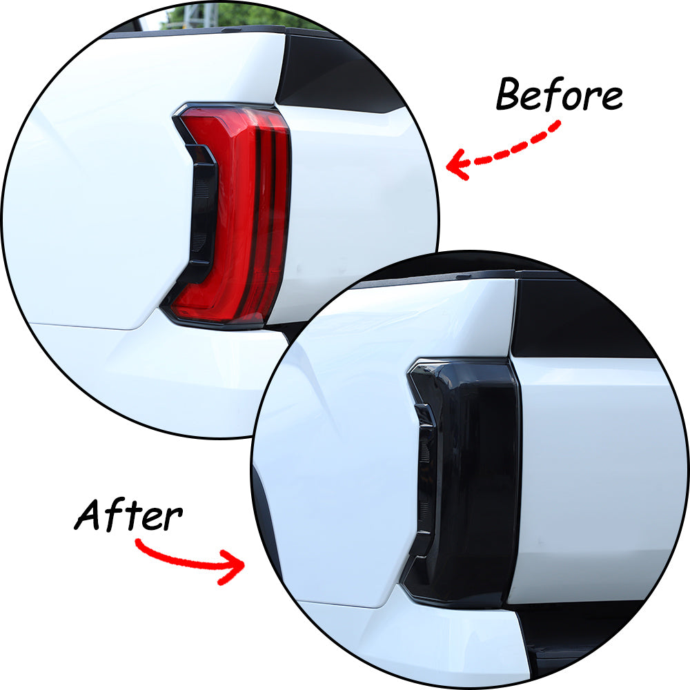 Car Rear Tail Light Cover Tail Lamp Shell Shade Compatible with Toyota Tundra 2022-2026, Smoked Taillight Shell Trim Cover Taillight Lamp Cover Guard Trim Frame Protect Decorative Accessories