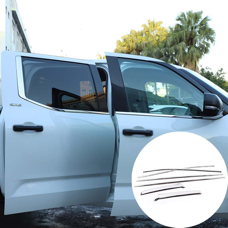 Door Window Sill Molding Panel Trim fit for Toyota Tundra 2022-2024, Door Window Molding Trim Strip, Car Window Molding Pillar Trim, Stainless Steel Car Window Molding Pillar Trim