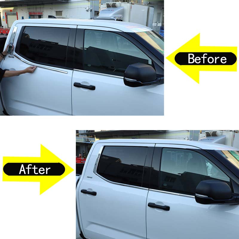 Door Window Sill Molding Panel Trim fit for Toyota Tundra 2022-2024, Door Window Molding Trim Strip, Car Window Molding Pillar Trim, Stainless Steel Car Window Molding Pillar Trim