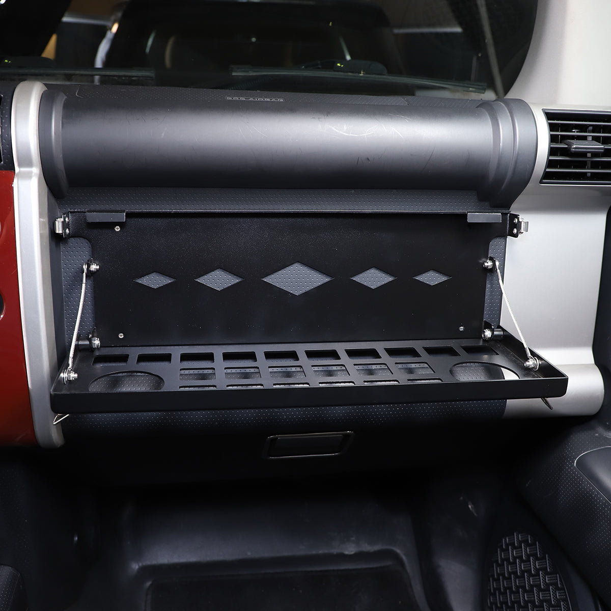 Co-Pilot Storage Shelf Compatible with Toyota FJ Cruiser 2007-2021, Passenger Foldable Storage Tray Organizer