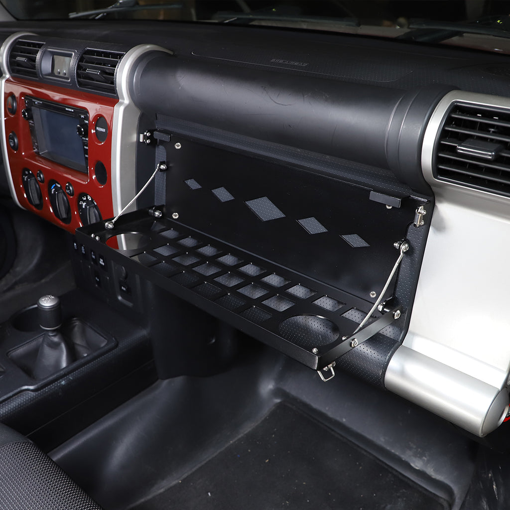 Co-Pilot Storage Shelf Compatible with Toyota FJ Cruiser 2007-2021, Passenger Foldable Storage Tray Organizer