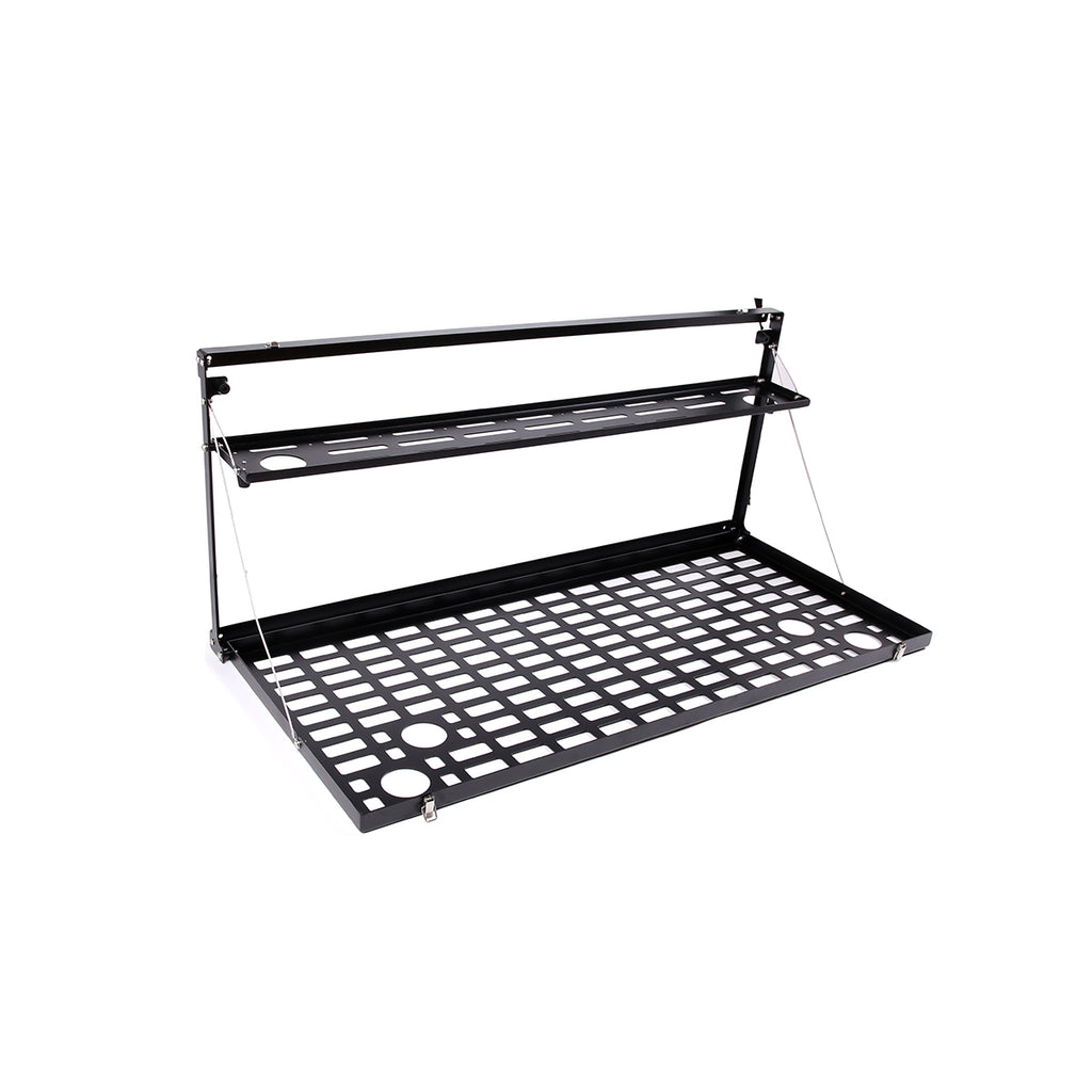 Tailgate Table Cargo Storage Rack Shelf Compatible with Toyota FJ Cruiser 2007-2021, Tailgate Foldable Double-Layer Storage Holder