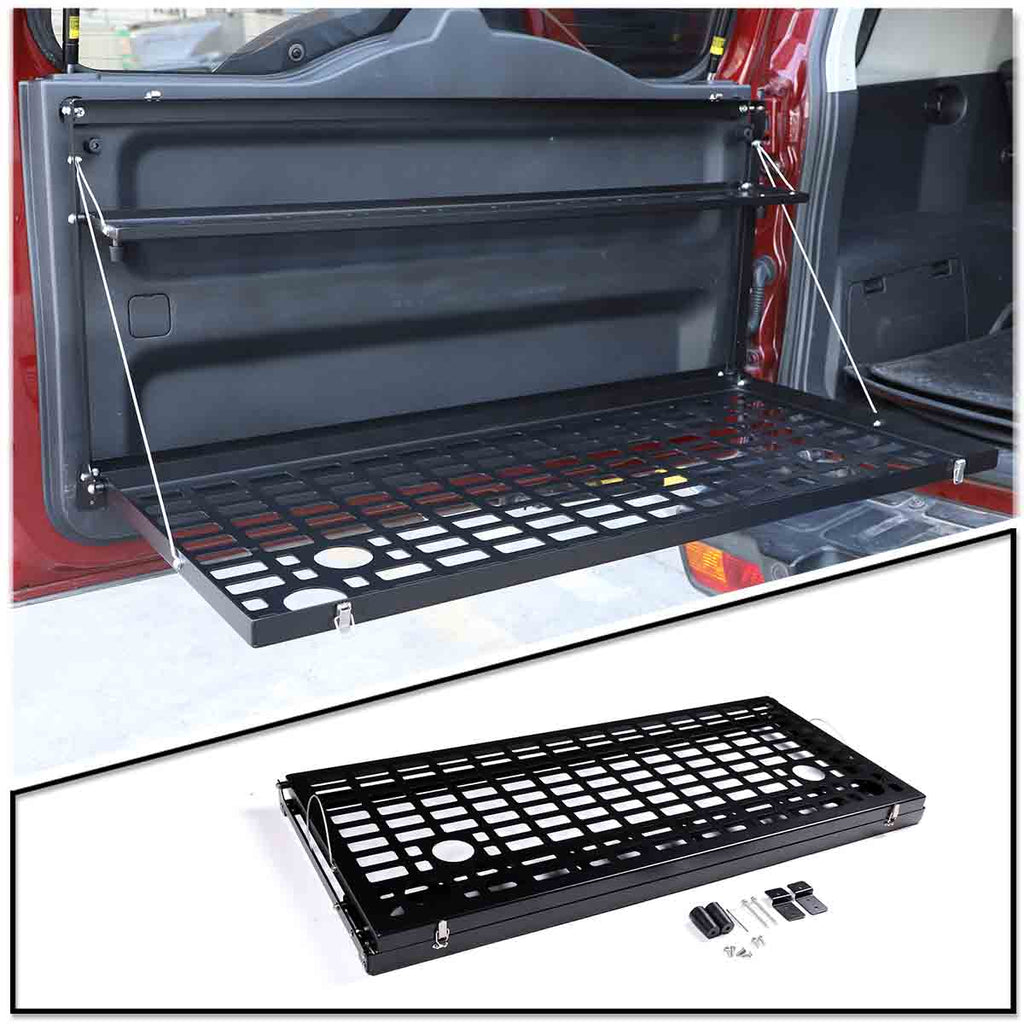 Tailgate Table Cargo Storage Rack Shelf Compatible with Toyota FJ Cruiser 2007-2021, Tailgate Foldable Double-Layer Storage Holder