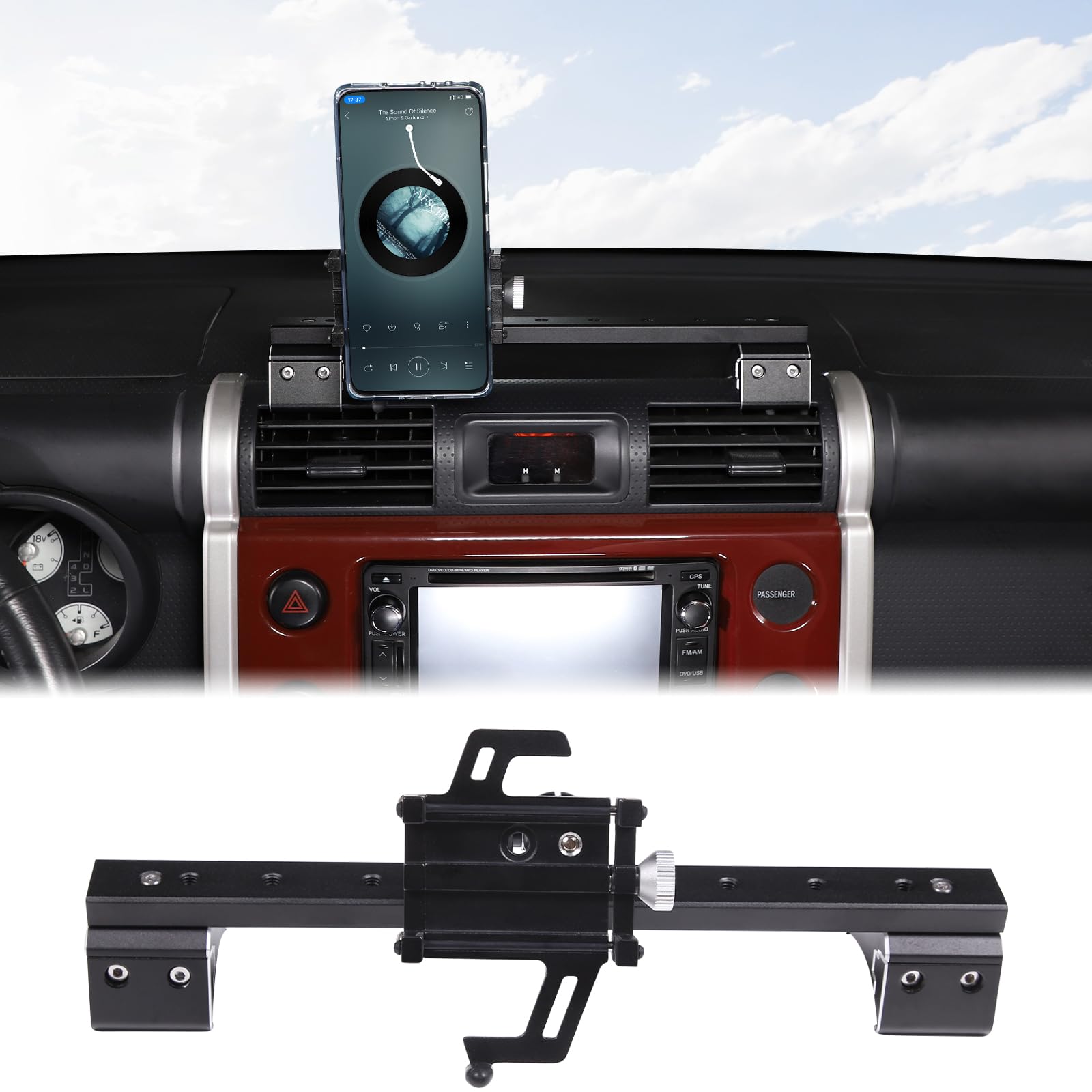 Car Phone Mount Compatible with Toyota FJ Cruiser 2007-2021, Center Console Dashboard Clip Air Vent Mobile Phone Mount