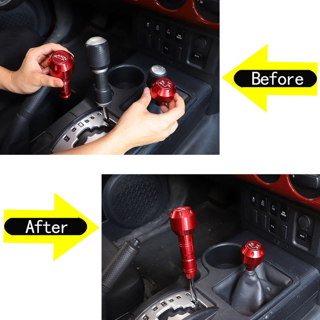 Gear Shift Knob Fit for Toyota FJ Cruiser 2007-2021 Aluminum Alloy Weighted Gear Lever Metal Stick Shifter Handle Center Console Gear Stick Shift Knob Replacement Interior