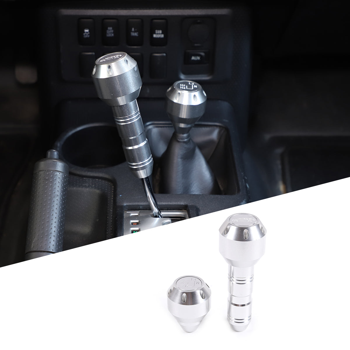 Gear Shift Knob Fit for Toyota FJ Cruiser 2007-2021 Aluminum Alloy Weighted Gear Lever Metal Stick Shifter Handle Center Console Gear Stick Shift Knob Replacement Interior