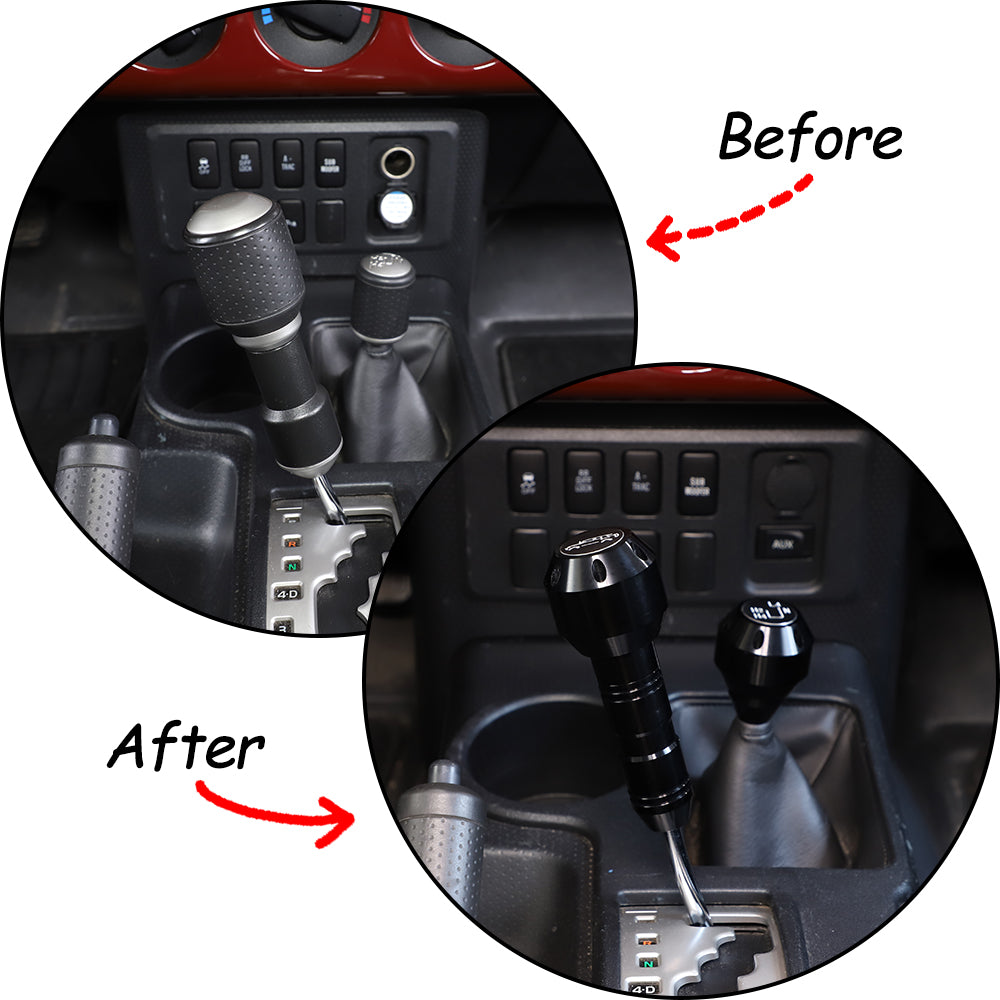Gear Shift Knob Fit for Toyota FJ Cruiser 2007-2021 Aluminum Alloy Weighted Gear Lever Metal Stick Shifter Handle Center Console Gear Stick Shift Knob Replacement Interior
