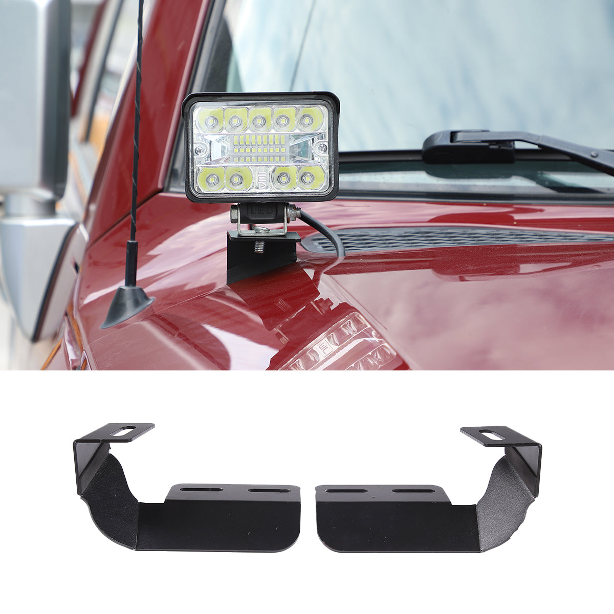 Car Hood Light Mount Brackets Fit Toyota FJ Cruiser 2007-2021 Car Hood LED Spotlight Work Light Mounting Bracket Holder Kit Pillar Pods Hood Hinges Hood Light Bracket Accessories