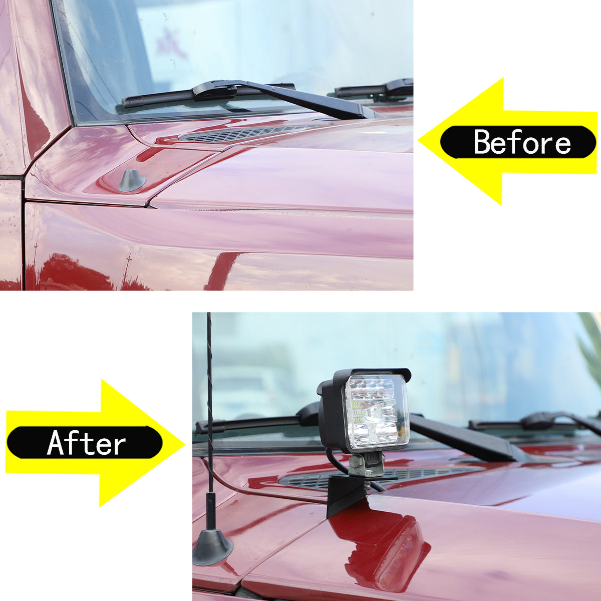 Car Hood Light Mount Brackets Fit Toyota FJ Cruiser 2007-2021 Car Hood LED Spotlight Work Light Mounting Bracket Holder Kit Pillar Pods Hood Hinges Hood Light Bracket Accessories