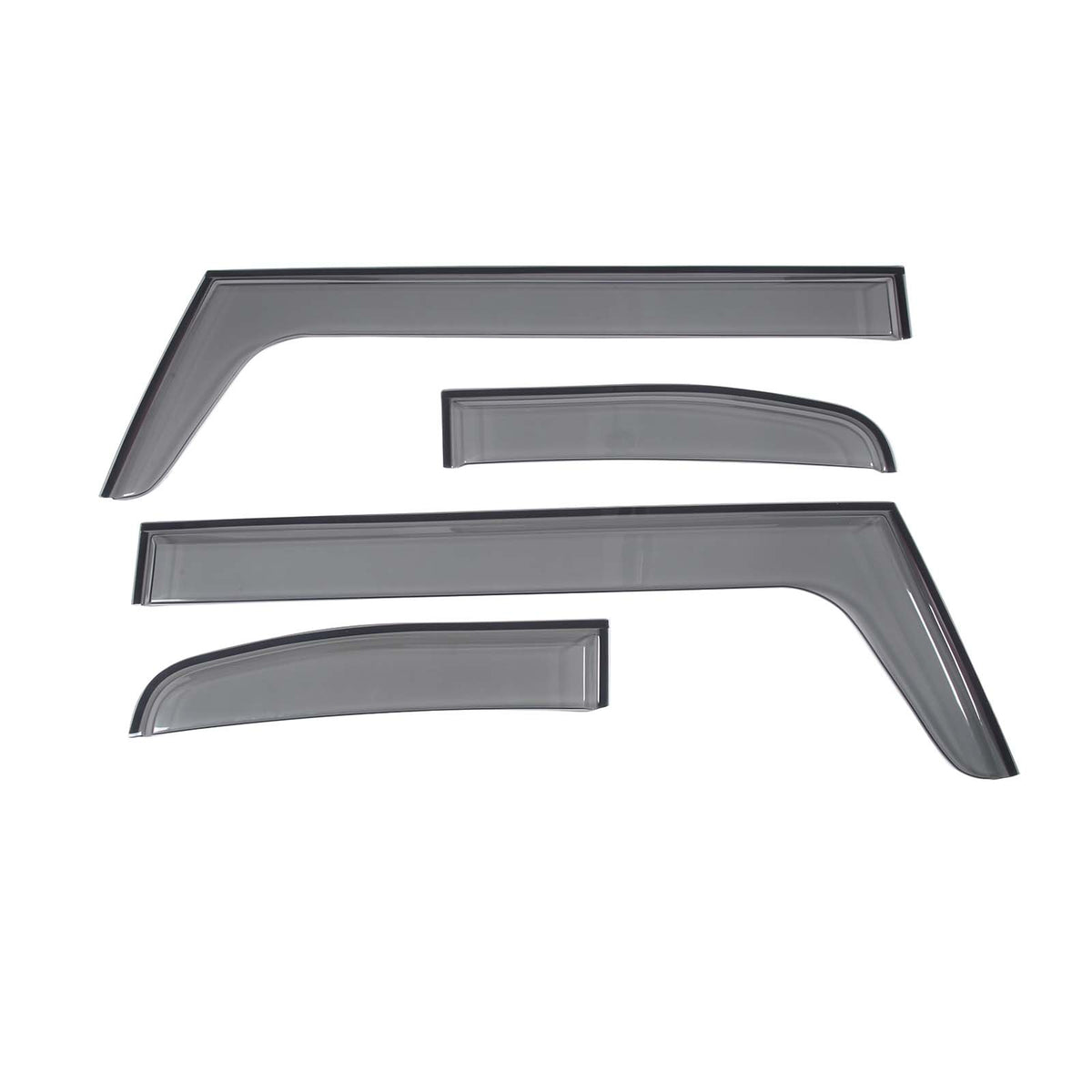 4pcs Original Window Visors Compatible with Toyota FJ Cruiser Extra Durable Tape-on, UV Protection Rain Guard, Dark Smoke, In-Channel Style, Original Vent Wind Deflector