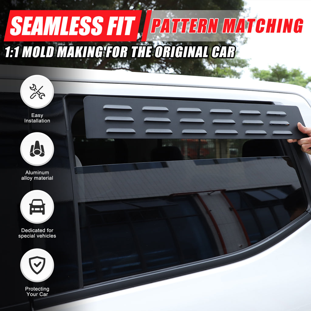Car Aluminum Rear Side Window Louvers Air Vent Cover Compatible with Toyota Tundra 2022-2023 Rear Side Window Louvers Sun Shade Cover Wind Vent Air Deflector Decoration Exterior Accessories