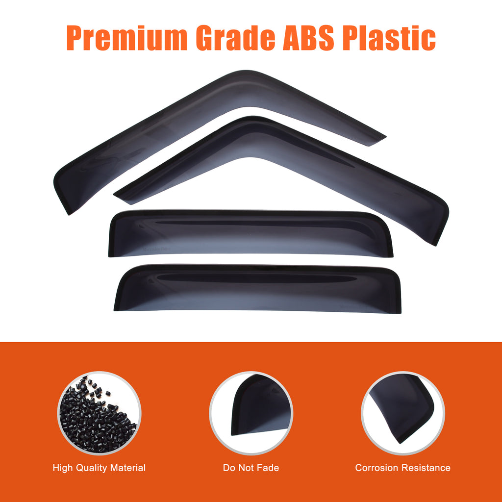4pcs Original Window Visors Compatible with Mercedes-Benz G-Class 2019-2026 Extra Durable Tape-on, UV Protection Rain Guard, Dark Smoke, In-Channel Style, Original Vent Wind Deflector