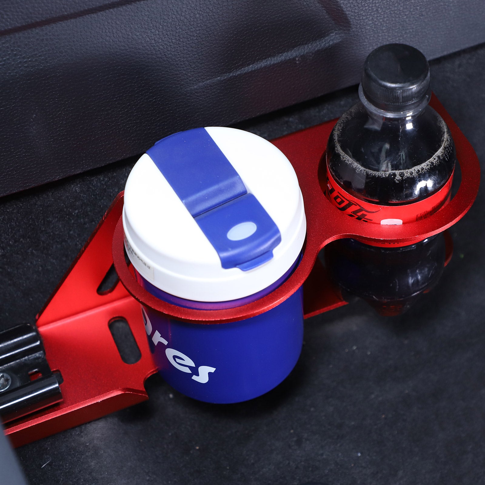 Car Passenger Seat Cup Holder Expander Organizer for Toyota Tundra 2022-2023 Car Aluminum Passenger Seat Dual Cup Holder Insert Expander Drink Water Tea Bottle Holder Removable Accessories