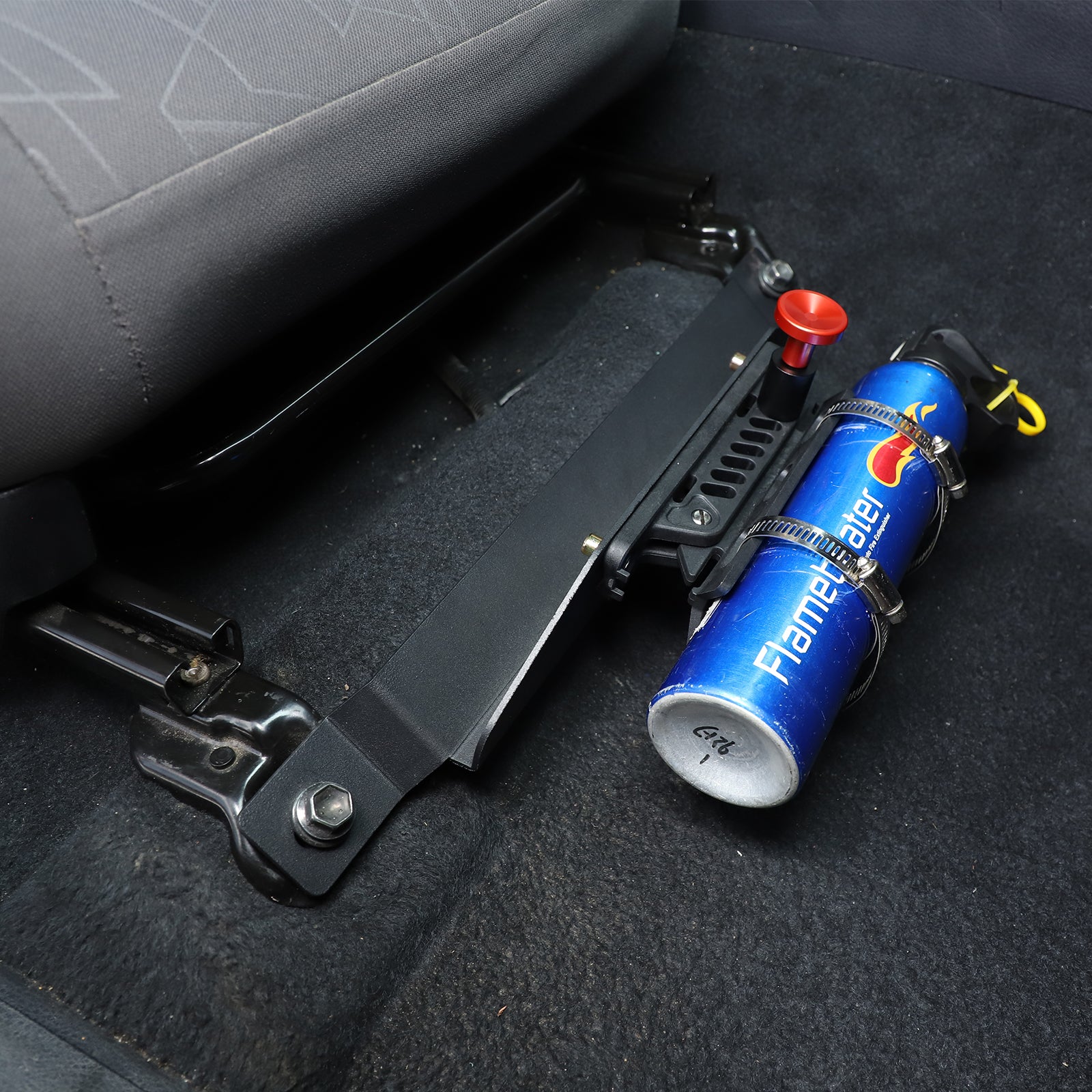 Quick Release Adjustable Aluminum Fire Extinguisher Holder Mount Bracket Compatible with Toyota Tacoma 2016-2022 Aluminum Car Seat Fire Extinguisher Bracket Accessories