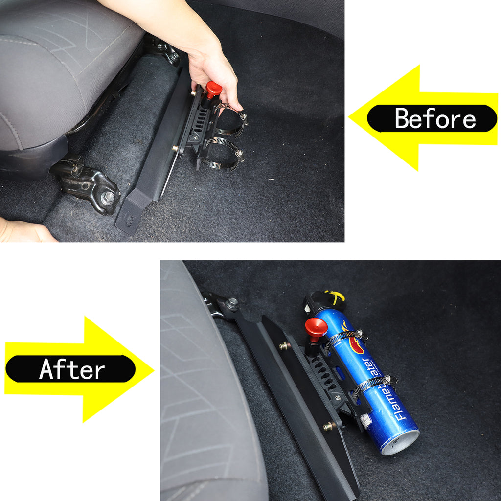 Quick Release Adjustable Aluminum Fire Extinguisher Holder Mount Bracket Compatible with Toyota Tacoma 2016-2022 Aluminum Car Seat Fire Extinguisher Bracket Accessories