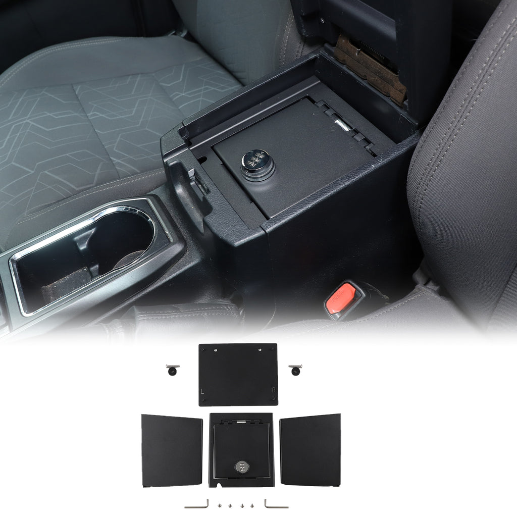 Center Console Safe Storage Box Compatible with Toyota Tacoma 2016-2022, Armrest Box Password Lock Safe Box with 3 Digit Combo Password Insert Accessories