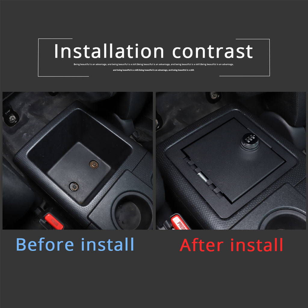 Car Center Console Lock Safe Vault Armrest Storage Compatible Toyot@ FJ Cruiser 2007-2021 Center Console Lock Box Armrest Safe Storage Box Center Console Manager