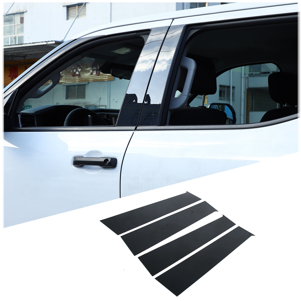 B Pillar Trim Cover Center Window Outer Pillar Post Panel Cover Anti-Scratch Molding Covers Stickers Decorative Exterior Accessories for Toyota Tundra 2022-2026