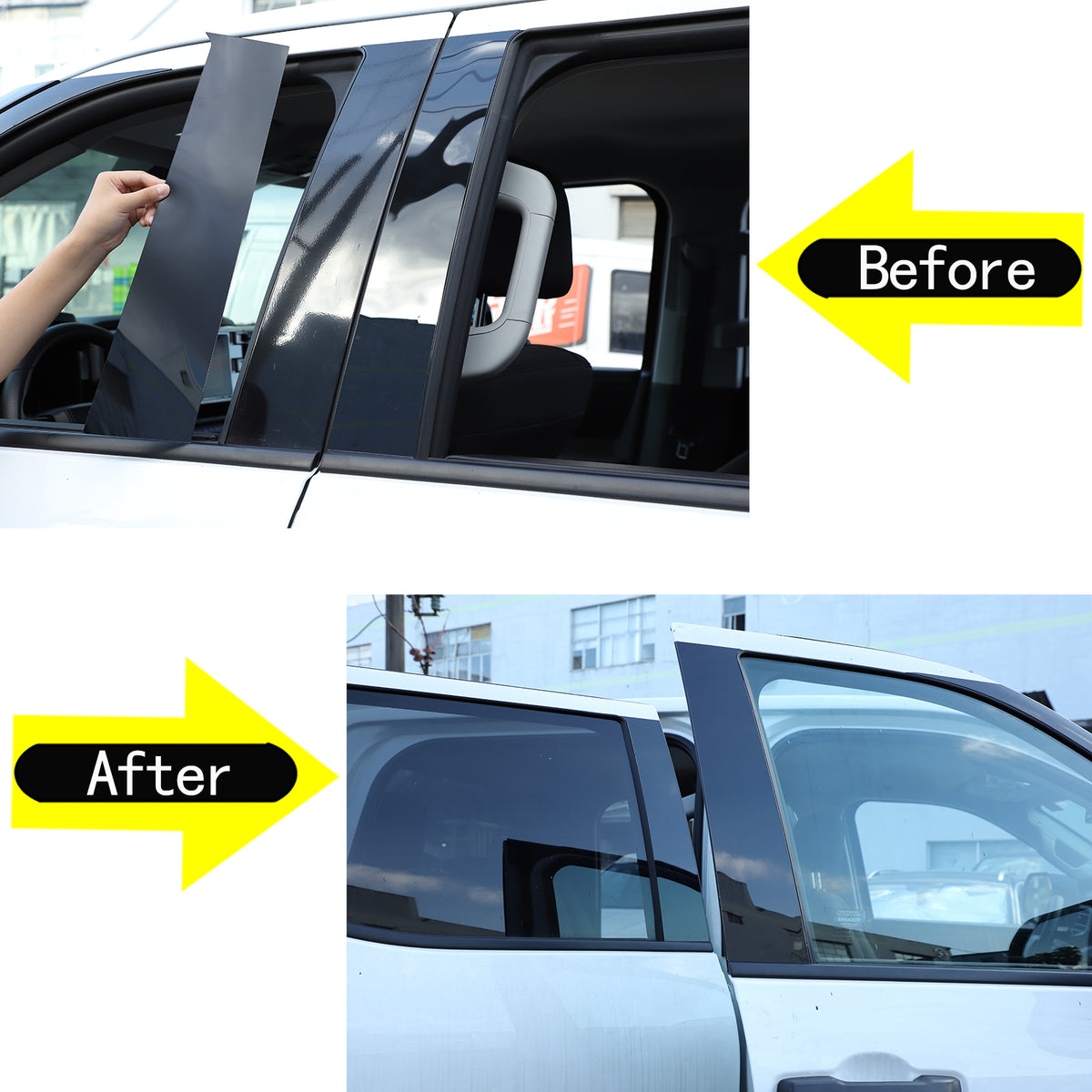 B Pillar Trim Cover Center Window Outer Pillar Post Panel Cover Anti-Scratch Molding Covers Stickers Decorative Exterior Accessories for Toyota Tundra 2022-2026