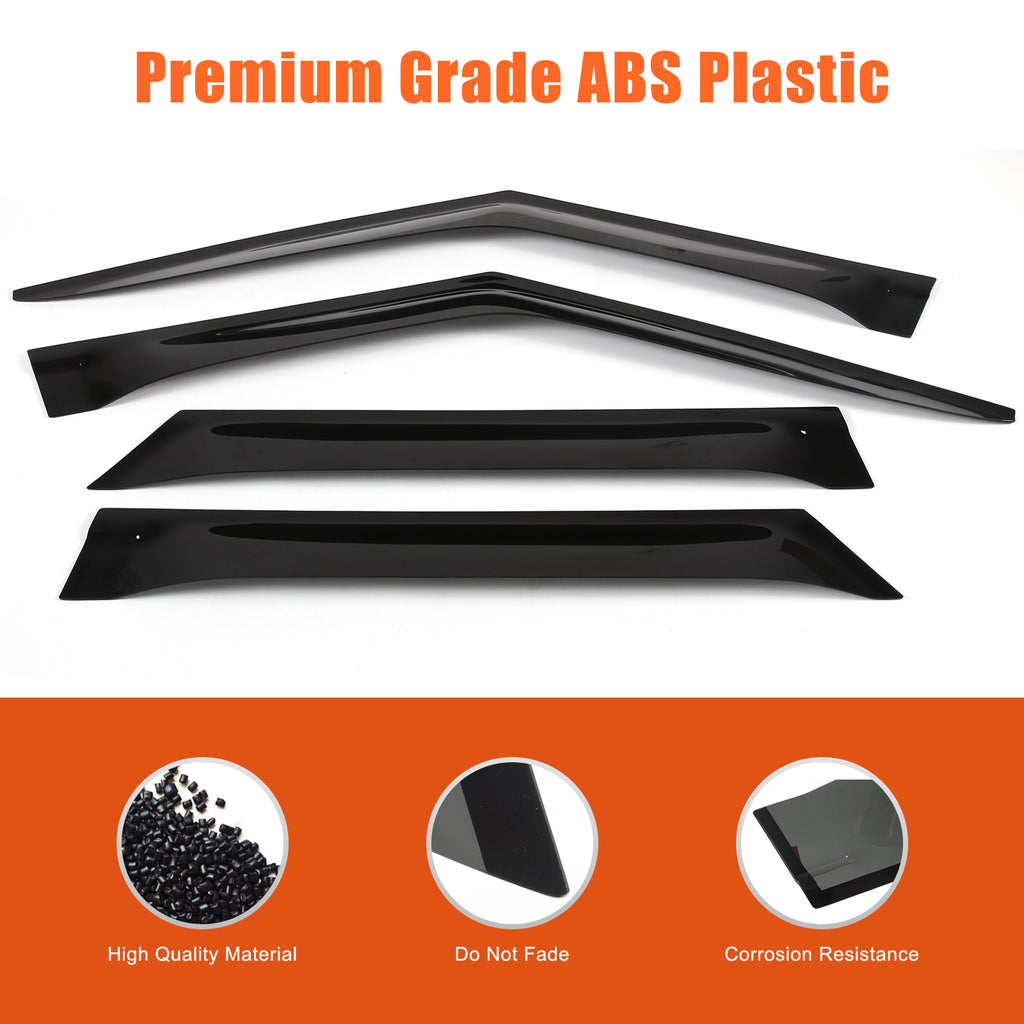 4pcs Original Window Visors Compatible with 2023+ Land Rover Range Rover Sport Extra Durable Tape-on, UV Protection Rain Guard, Dark Smoke, In-Channel Style, Original Vent Wind Deflector