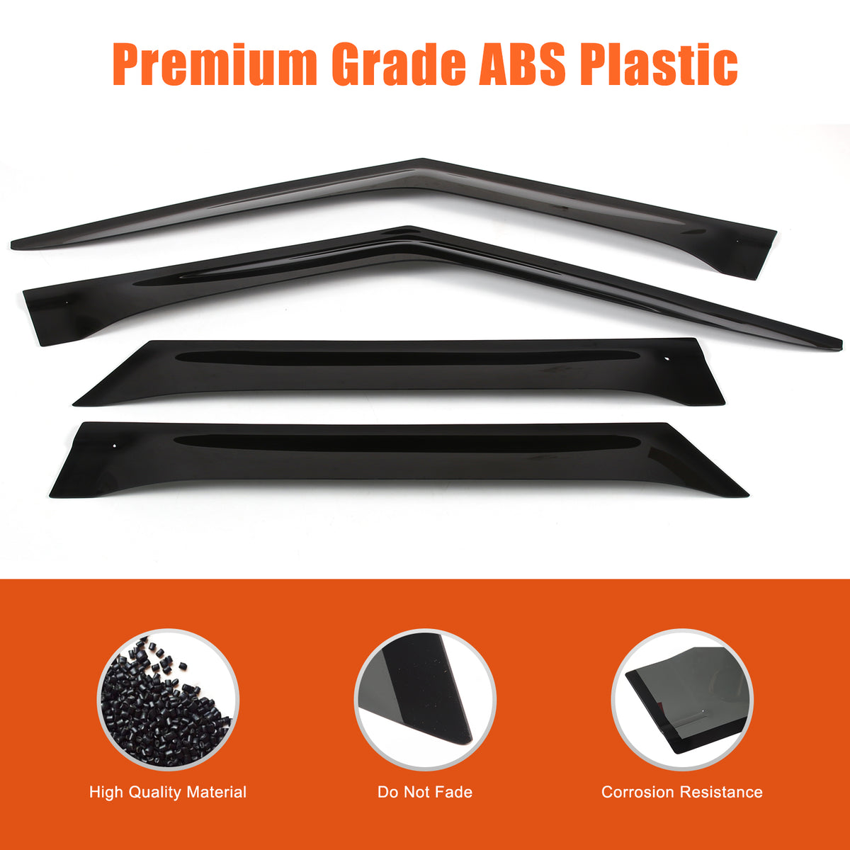 4pcs Original Window Visors Compatible with 2023+ Land Rover Range Rover Sport Extra Durable Tape-on, UV Protection Rain Guard, Dark Smoke, In-Channel Style, Original Vent Wind Deflector