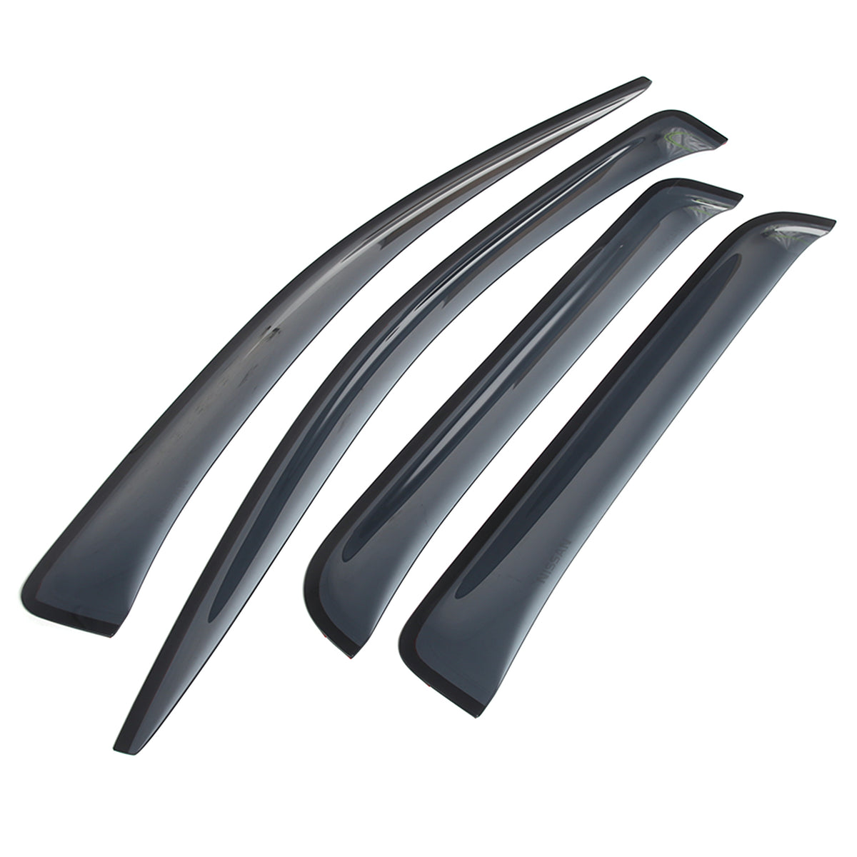 4pcs Original Window Visors Compatible with Nissan Titan (4-door) 2016-2023 Extra Durable Tape-on, UV Protection Rain Guard, Dark Smoke, In-Channel Style, Original Vent Wind Deflector