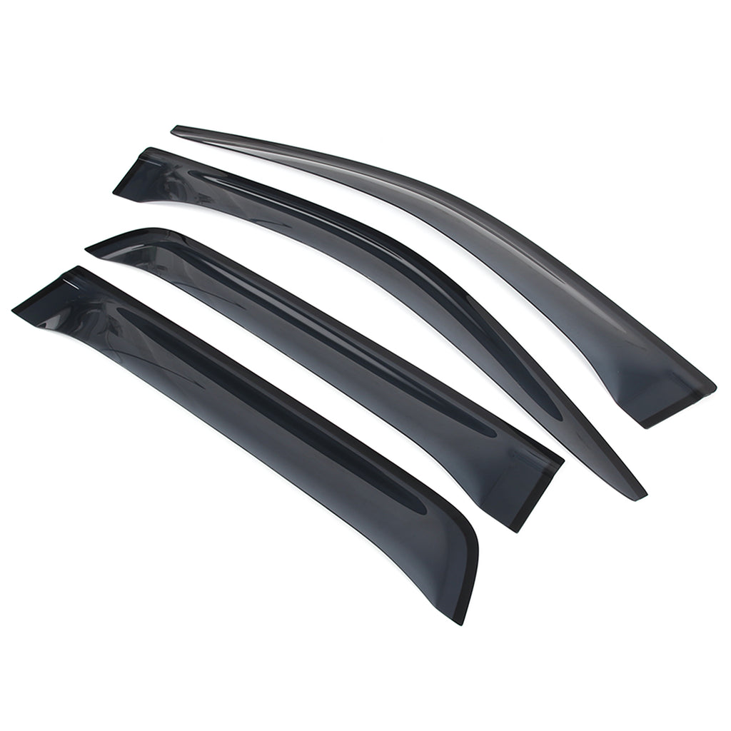 4pcs Original Window Visors Compatible with 2022 Toyota Hilux (4-door)Extra Durable Tape-on, UV Protection Rain Guard, Dark Smoke, In-Channel Style, Original Vent Wind Deflector