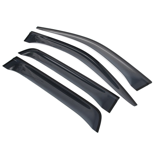 4pcs Original Window Visors Compatible with 2022 Toyota Hilux (4-door)Extra Durable Tape-on, UV Protection Rain Guard, Dark Smoke, In-Channel Style, Original Vent Wind Deflector