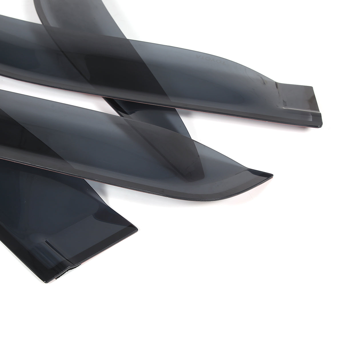 4pcs Original Window Visors Compatible with 2022 Toyota Hilux (4-door)Extra Durable Tape-on, UV Protection Rain Guard, Dark Smoke, In-Channel Style, Original Vent Wind Deflector
