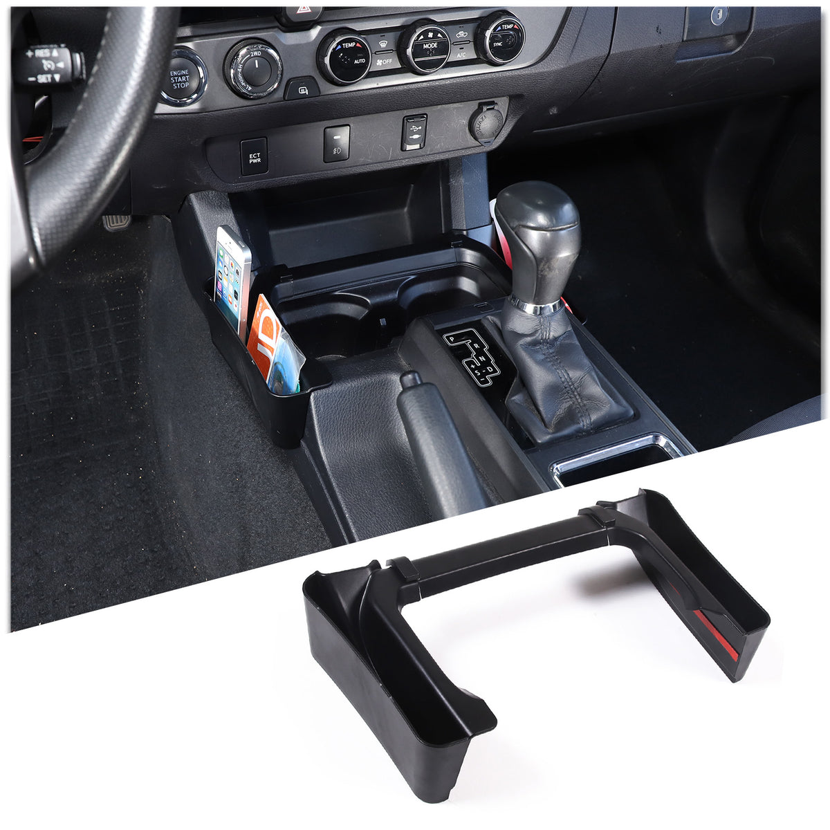 Center Console Gear Shift Storage Box Compatible with Toyota Tacoma 3rd Gen 2016-2023