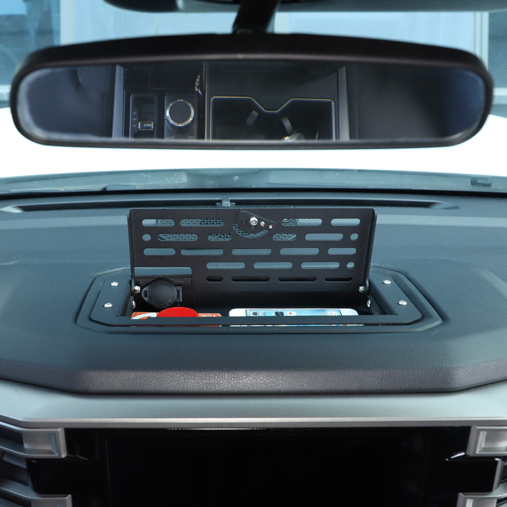 Center Console Dashboard Storage Tray Compatible with Toyota Tundra 2007-2021,Car Instrument Multi-Functional Phone Holder Storage Box Organizer Tray Insert ABS Interior Accessories, with Mat