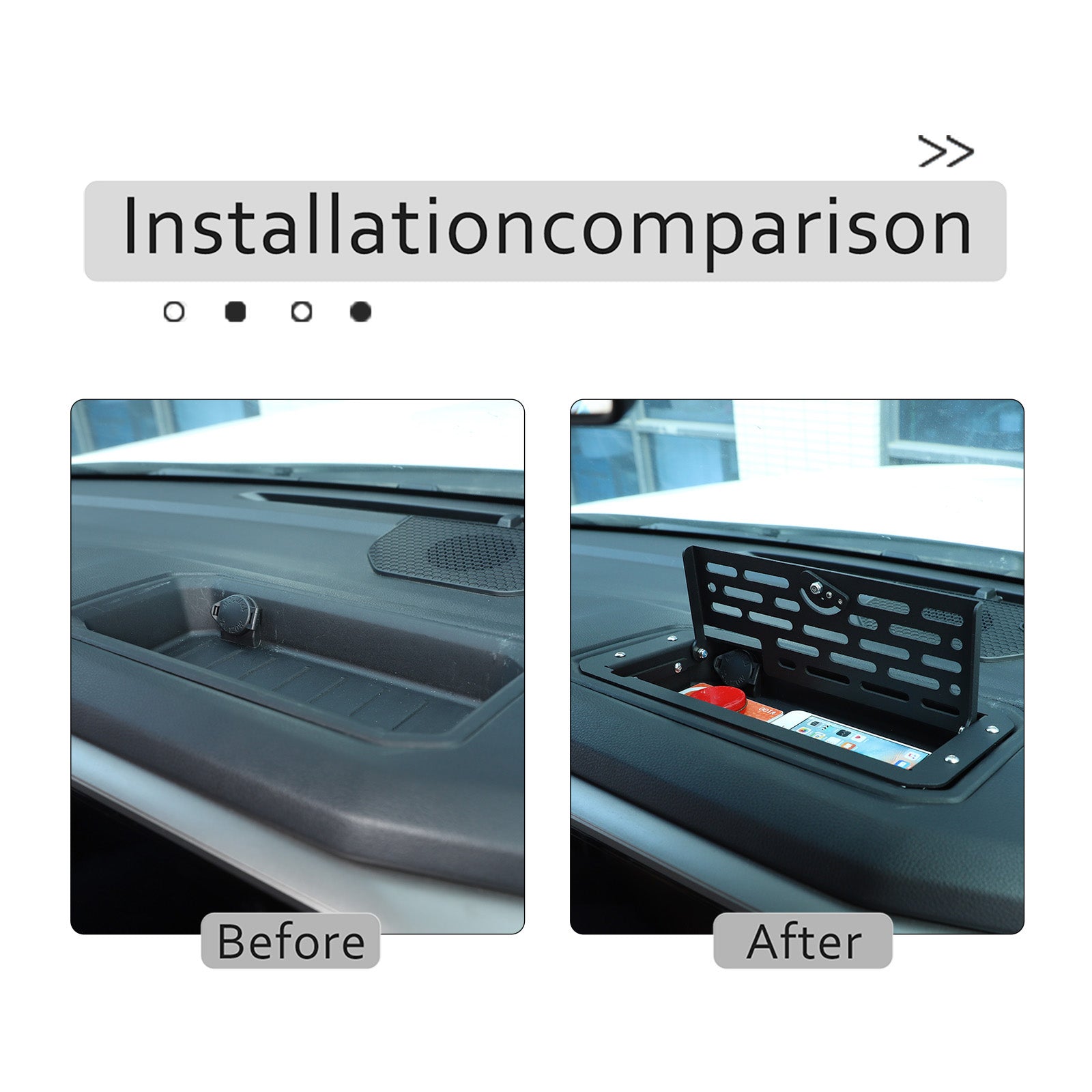 Center Console Dashboard Storage Tray Compatible with Toyota Tundra 2007-2021,Car Instrument Multi-Functional Phone Holder Storage Box Organizer Tray Insert ABS Interior Accessories, with Mat