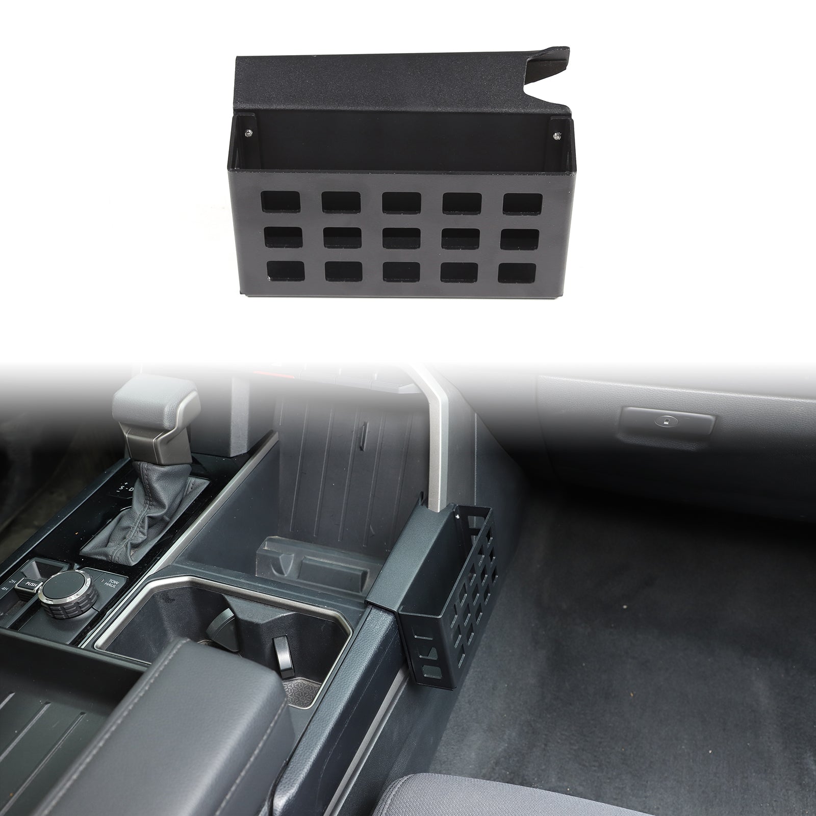 Center Console Side Gear Shift Storage Box Compatible with Toyota Tundra/ Sequoia 2022-2026, Right Side Hanging Organizer Tray Accessories