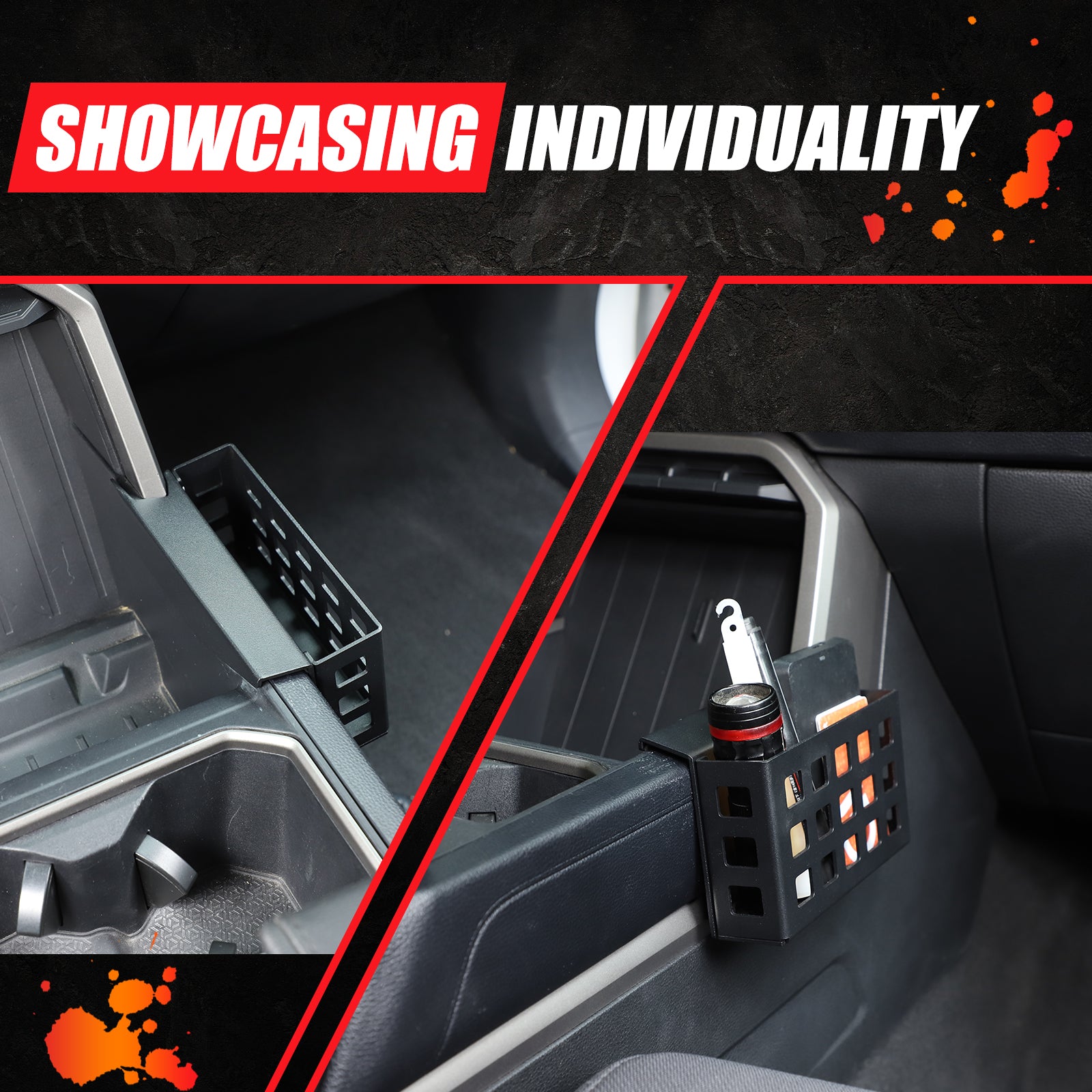 Center Console Side Gear Shift Storage Box Compatible with Toyota Tundra/ Sequoia 2022-2026, Right Side Hanging Organizer Tray Accessories